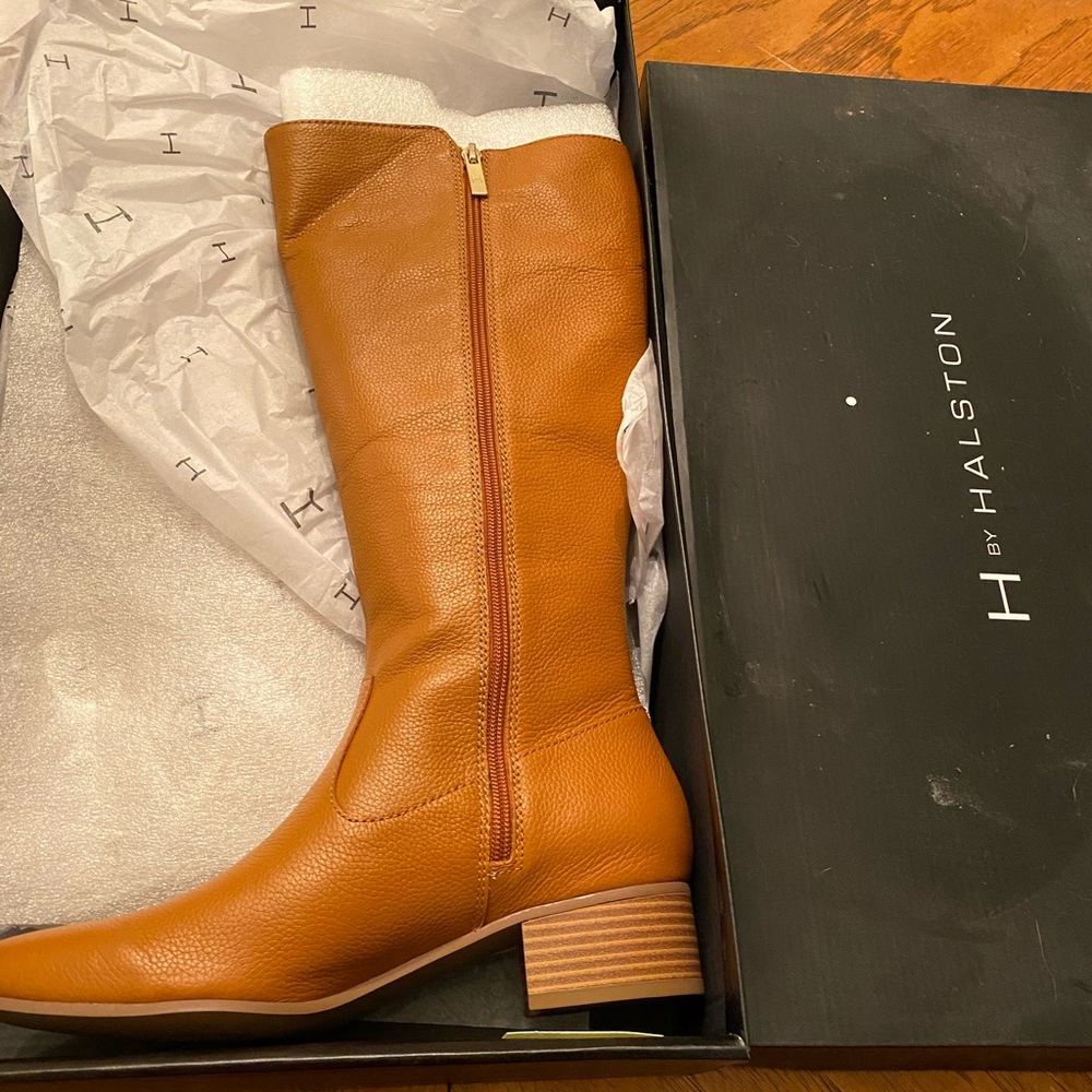 H by Halston Tan Leather Boots